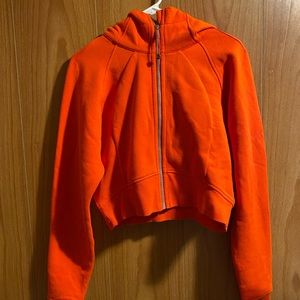 Orange Full Zip Cropped Lululemon Scuba Hoodie